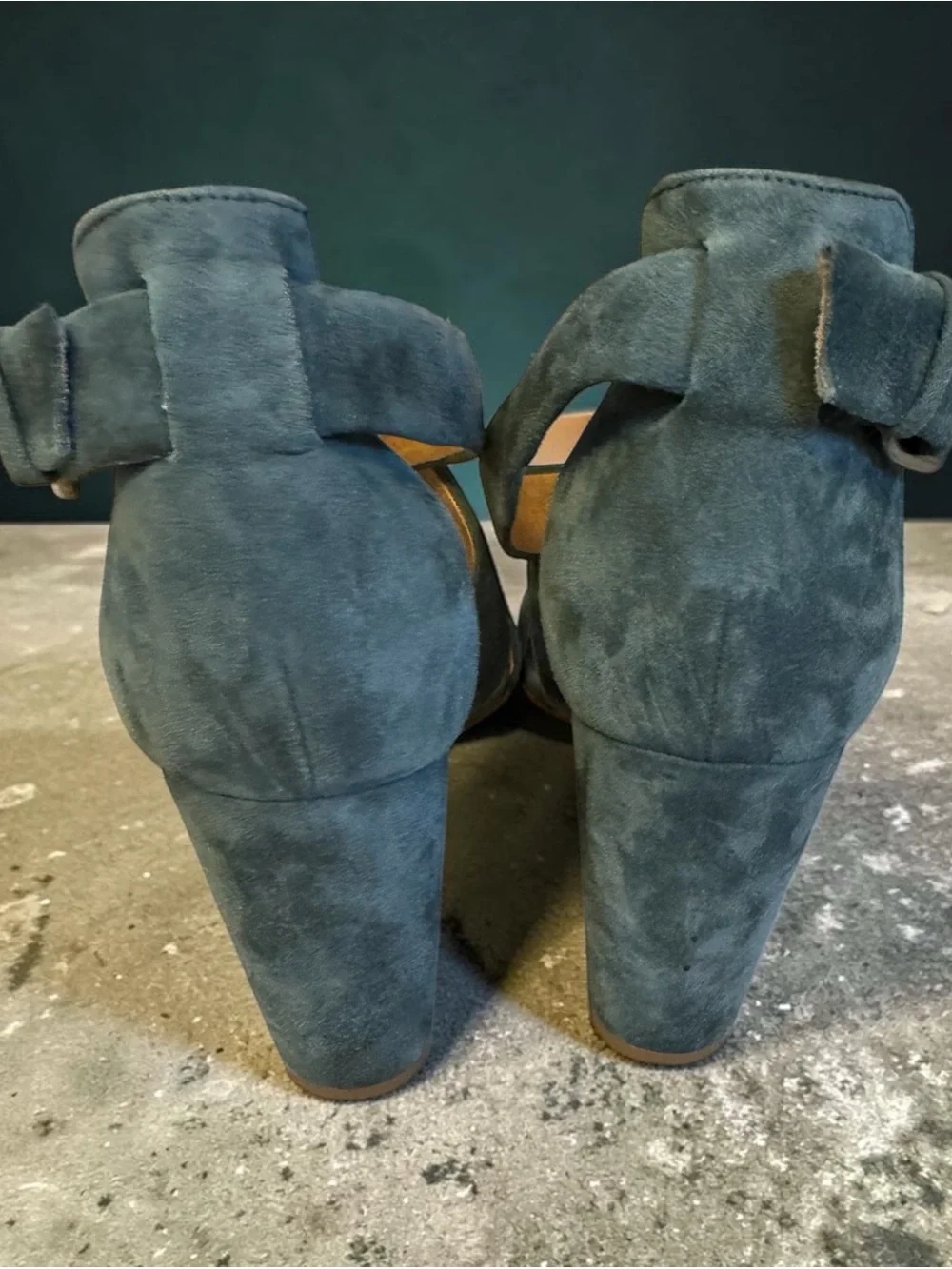 J. Crew Women's Suede Strappy Sandals in Teal Green